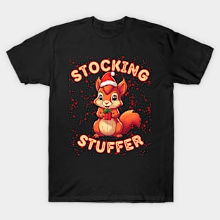 Cute Christmas Squirrel: Stocking Stuffer. T-Shirt